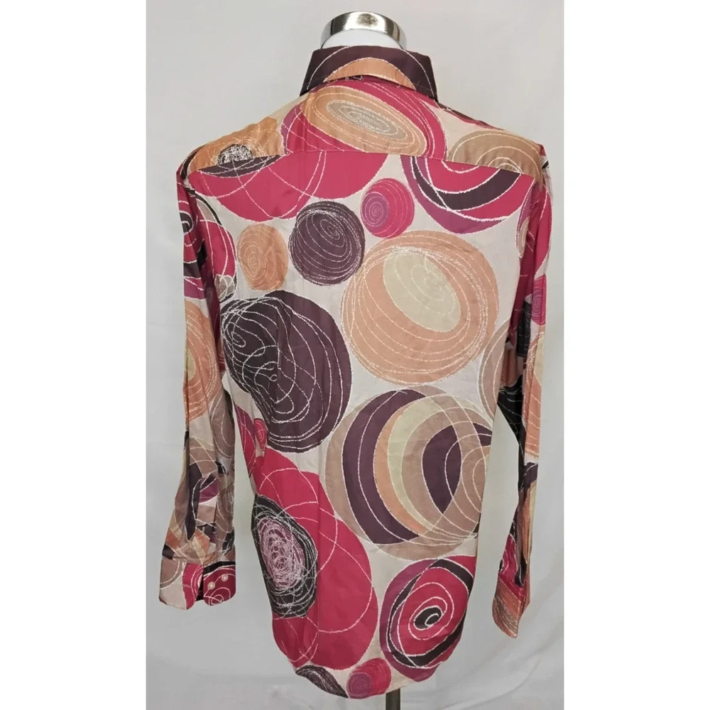 Robert Graham Button -Up Shirt Men's XL 100% Cotton Red Circular Print #Z5784